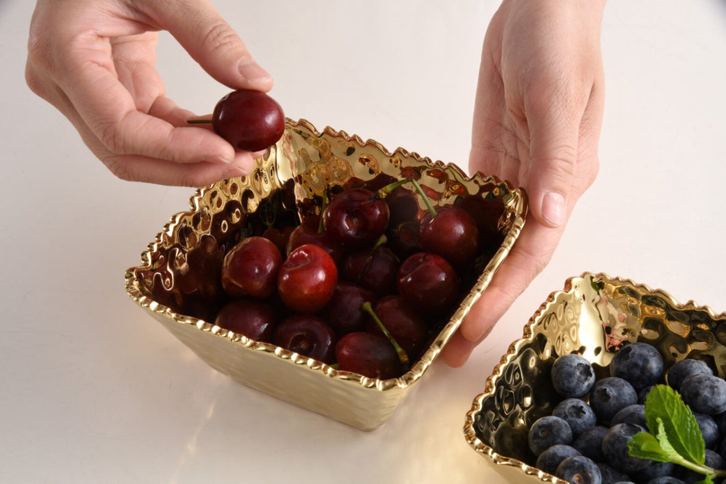 Small Gold Square Snack Bowl